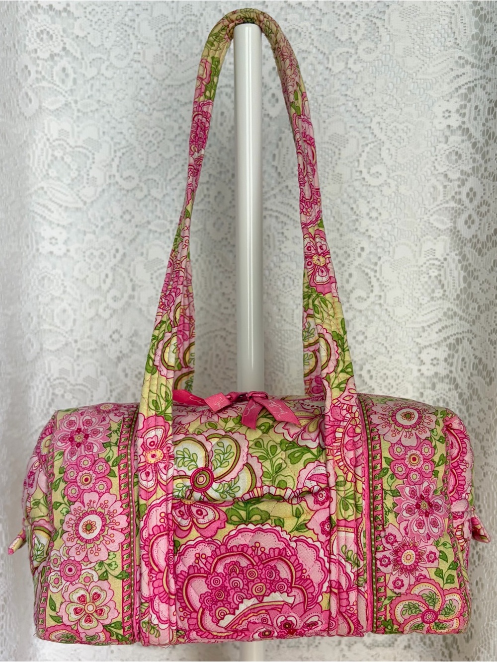 Vintage Y2K Vera Bradley Petal Pink Original 100 Mini Duffle Shoulder Bag Purse